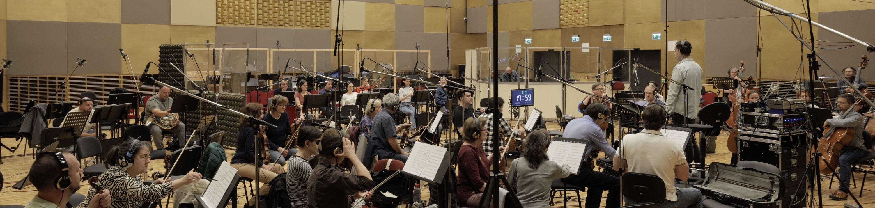 Orchestral recording session.